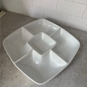 New target home sectioned White Ceramic Divided Serving Platter